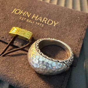 John Hardy Palu Hammered Dome Ring 925 Sterling Size 7